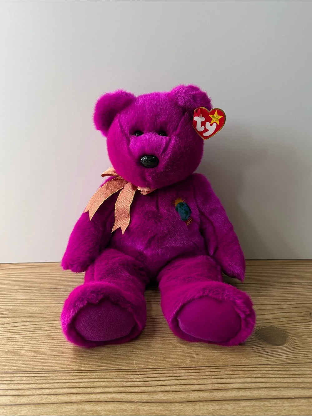 Ty Beanie Buddy ‘Millennium’ Bear 1999 Plush Stuffed Animal 14”